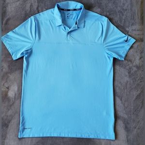 Nike Dri Fit Golf Polo Shirt Size L Turquoise Blue
